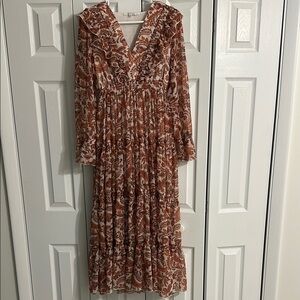 Floral Brown Maxi Dress